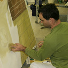 Grundfl&auml;chen werden mit dem Naturschwamm strukturiert