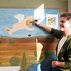 Teilhnehmer vor dem fertigen Werk