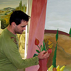 Teilhnehmer vor dem fertigen Werk